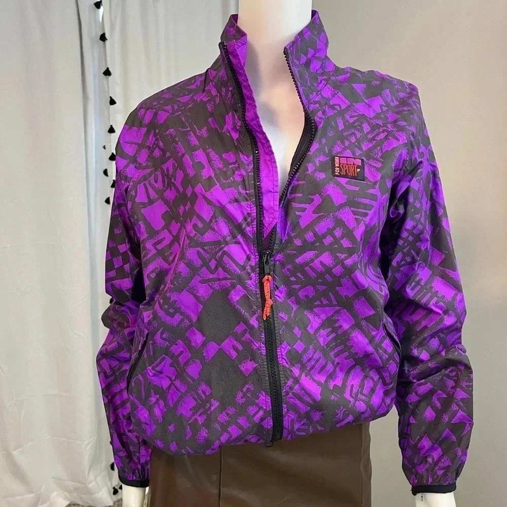 Illuminite sport for women vintage 90s windbreaker jacket full zip size small